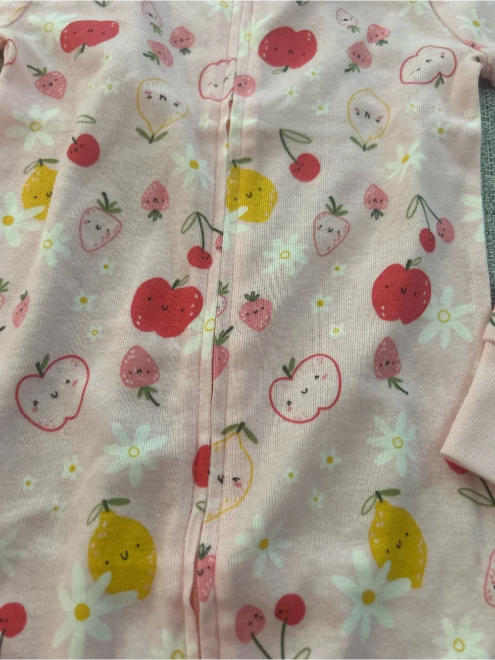 Old Navy Pink Fruit & Flower Zip-Up Pajama Set. NWT. Size 4T